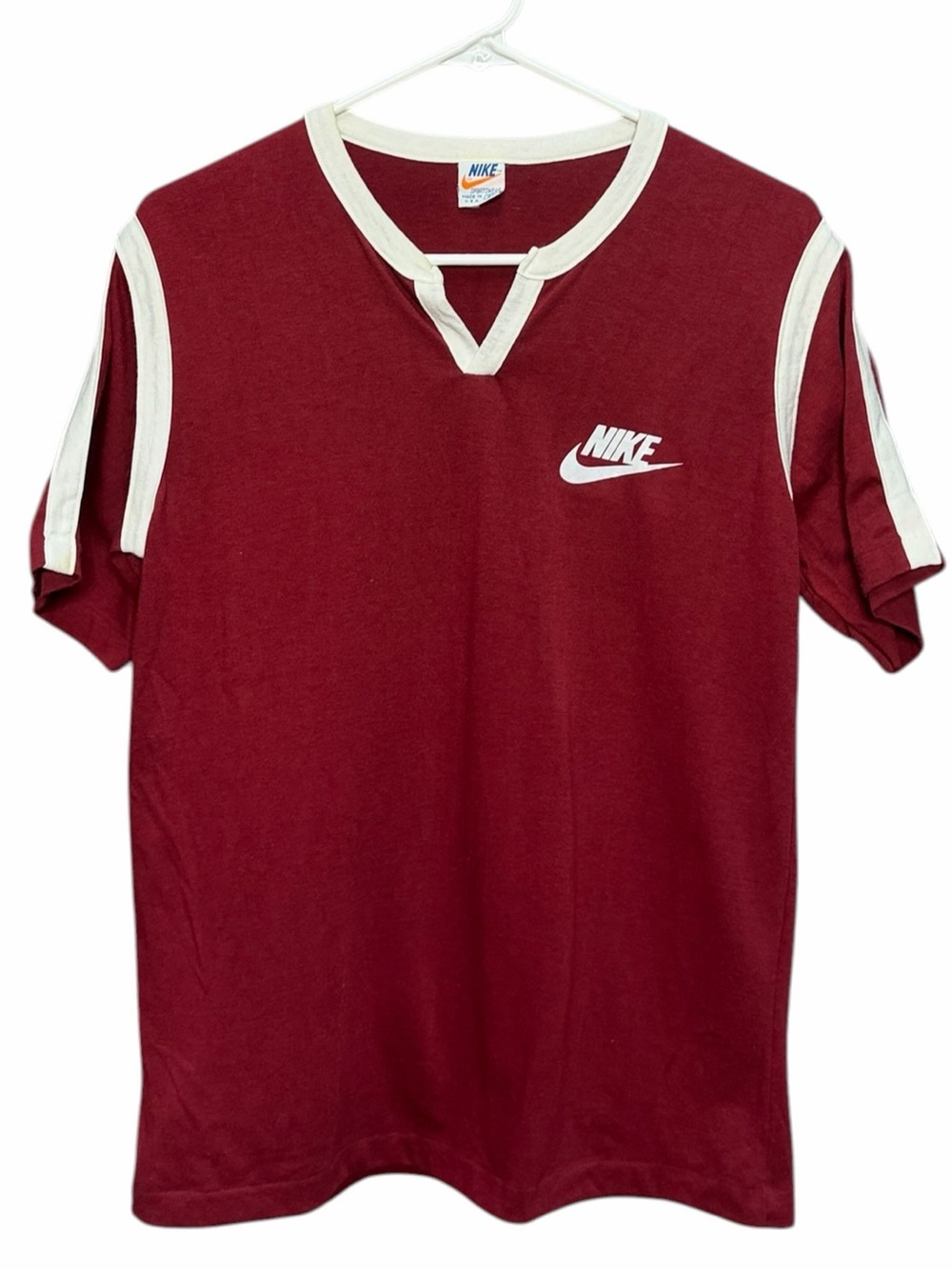 Vintage Nike 70s 80s Maroon Tee Made in USA Single Stitch Men's Small